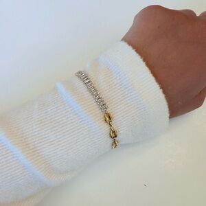 Gold Plated Stainless Steel Cubic Zirconia Bracelet